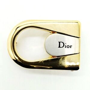 Vintage Christian Dior Classic Gold Silver Two-Tone Belt Buckle (Buckle Only)